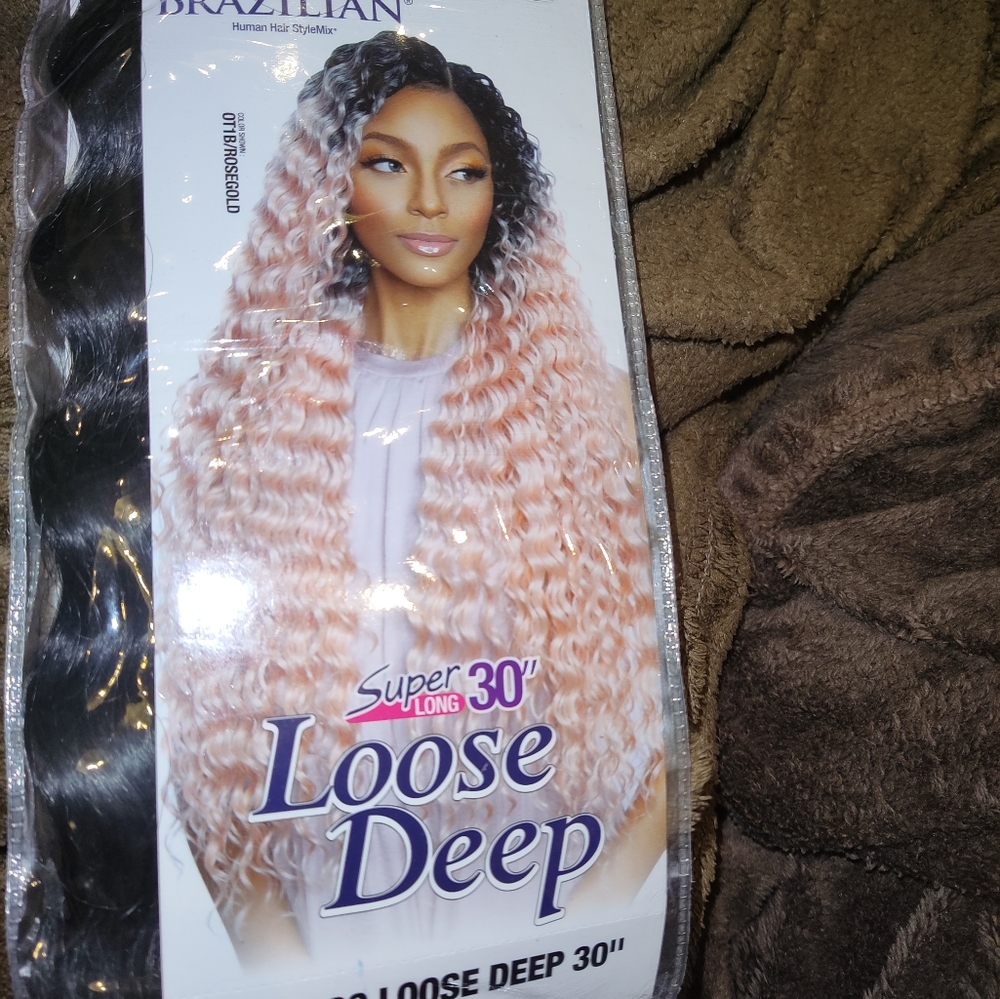 3 Packs Brazilian Human Synthetic Blend Wave 30" Jet Black Long Hair Extensions - Picture 2 of 8